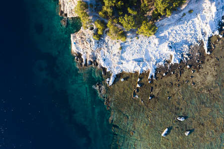 Landscape with amazing Golden Beach and Skala Potamia on Thassos, Aegean Sea, Greece