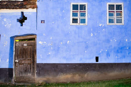Old rural saxon architecture heritage, streets of medieval Romaniaの写真素材