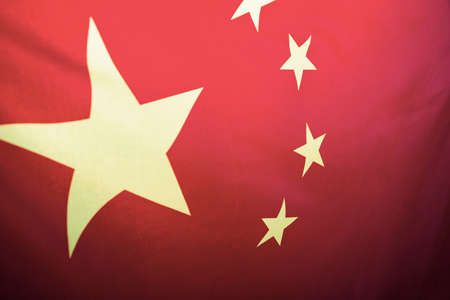 China flag with fabric texture