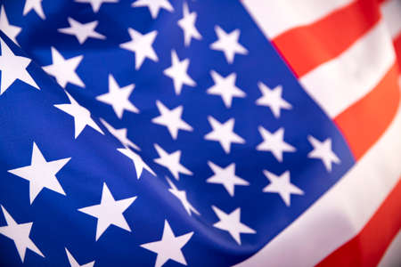 Flag of United States of America waving .