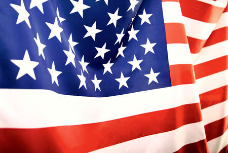 Flag of United States of America waving .