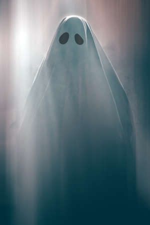 Scary ghost in dark, spooky halloween night