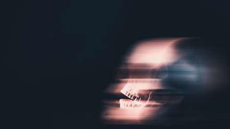 Scary grunge abstract skull wallpaper. Halloween background.の写真素材