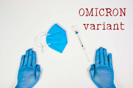 Omicron variant of coronavirus. SARS-CoV-2 variant of concernの写真素材