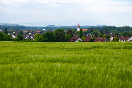 Small village in the spring, Baden-Wurttemberg region, Germanyの写真素材
