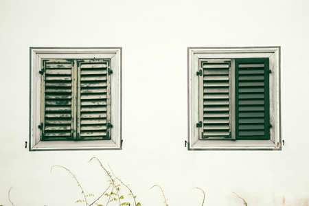 Details of old german houses on the narrow street of the old town in Meersburg, Germany