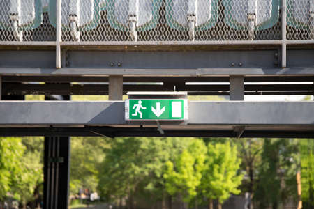 Exit sign at the stadium
