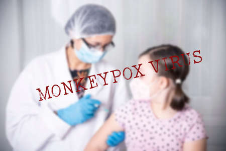 Vial of vaccine for Monkeypox virusの写真素材