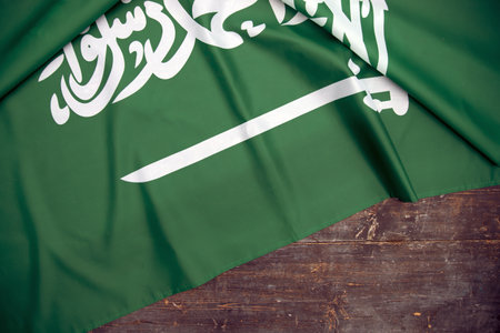 Saudi Arabia flag. Use it for national day and and country national occasions.の写真素材