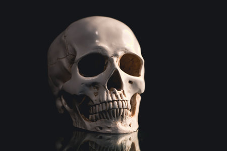 Spooky skull for Halloween. Horror wallpaper.
