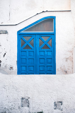 Procida island with colorful houses in small town streetの写真素材