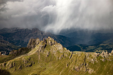 Fantastic dramatic view on Dolomites Alps. Italy. Wonderful nature landscape.の写真素材