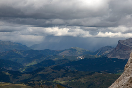 Fantastic dramatic view on Dolomites Alps. Italy. Wonderful nature landscape.の写真素材