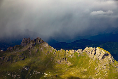 Fantastic dramatic view on Dolomites Alps. Italy. Wonderful nature landscape.の写真素材