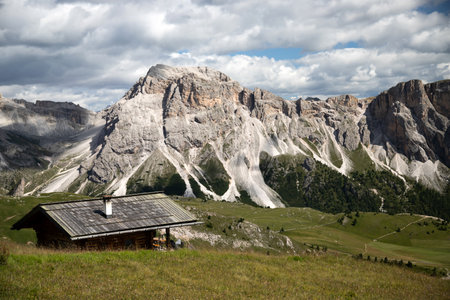 Natural landscape of Seceda, Val Gardena, Dolomites, Italy.の写真素材