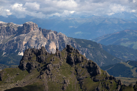 Fantastic dramatic view on Dolomites Alps. Italy. Wonderful nature landscape.の写真素材