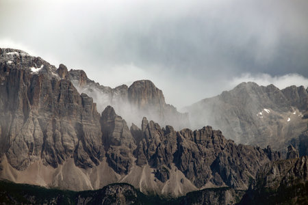 Fantastic dramatic view on Dolomites Alps. Italy. Wonderful nature landscape.の写真素材