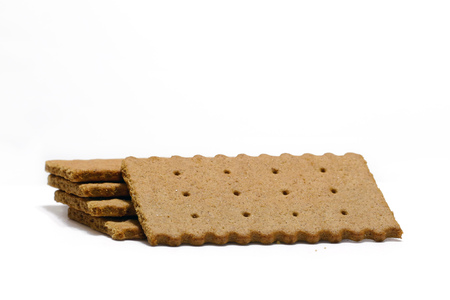rye crackers on white backgroundの写真素材
