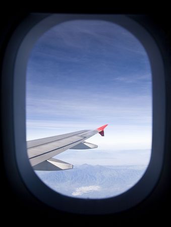 Airplane windowの写真素材