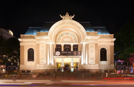 HO CHI MINH CITY, VIETNAM - DECEMBER 21, 2011; People gathering around the Saigon Opera House before the start of the holiday, december 21, 2011 in Vietnam のeditorial素材