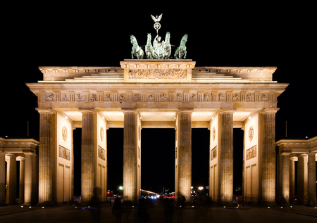 Brandenburg Gate at nightの写真素材