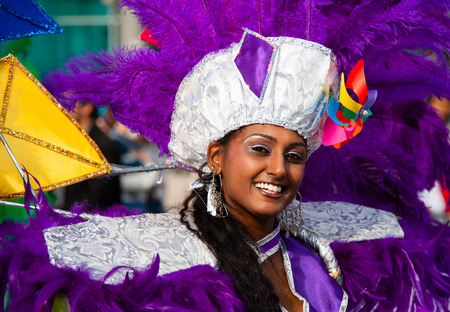 ROTTERDAM, THE NETHERLANDS - July 29, 2007, Carnival dancer in te parade at the Caribean Carnival in...