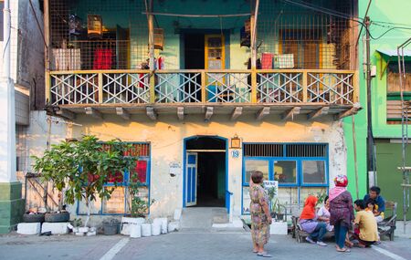 Semarang, Indonesia - September 13th, 2015: Traditional street scene in Semarang, Indonesiaのeditorial素材