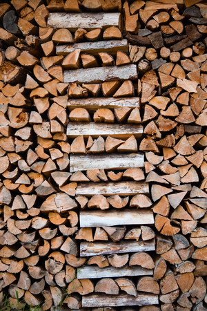 Pile of firewood in Austriaの写真素材