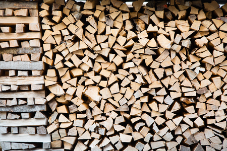 Pile of firewood in Austriaの写真素材
