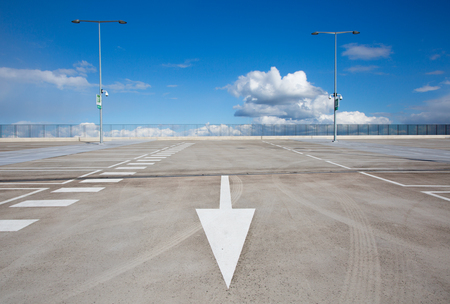 Empty roof of a parking lotの写真素材