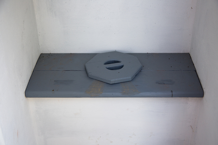 Traditional Dutch toilet in a windmill at Kinderdijk, the Netherlandsの写真素材