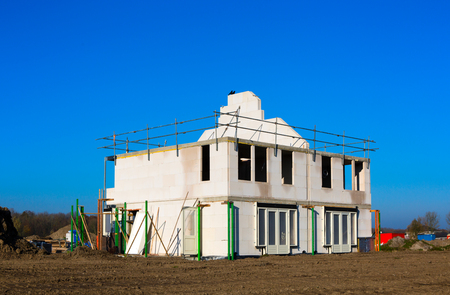 Housing development in Lelystad in the Netherlandsの写真素材