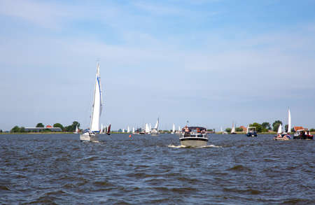 Heeg, Friesland, The Netherlands - June 2, 2019; Water sports at the Heeger Lake in Heeg, Friesland, The Netherlandsのeditorial素材