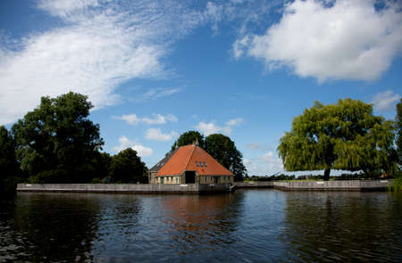 Terhorne, The Netherlands - July, 9 2019, Farm on the waterfront, the Netherlandsのeditorial素材
