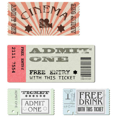 Tickets in different styles