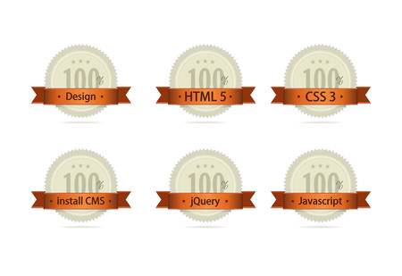 Labels achievements on a white backgroundのイラスト素材