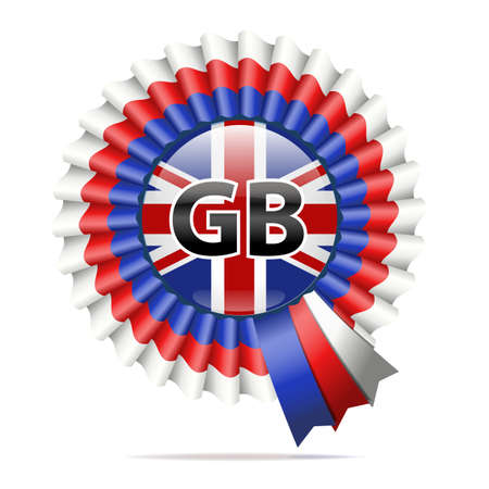 Vector national flag badge, Great Britain, isolated on white backgroundのイラスト素材