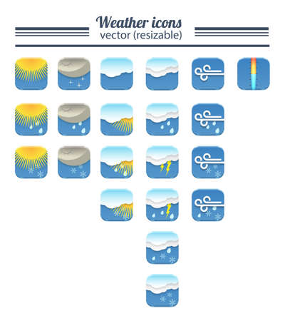 Set of 21 high quality  weather iconsのイラスト素材