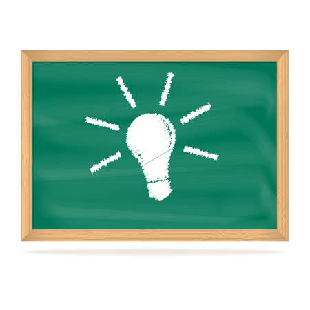 Green blackboard with chalk drawn bookのイラスト素材