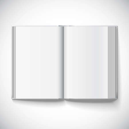 Blank open book, illustration of a gradient mesh used. Isolated object for design and brandingのイラスト素材