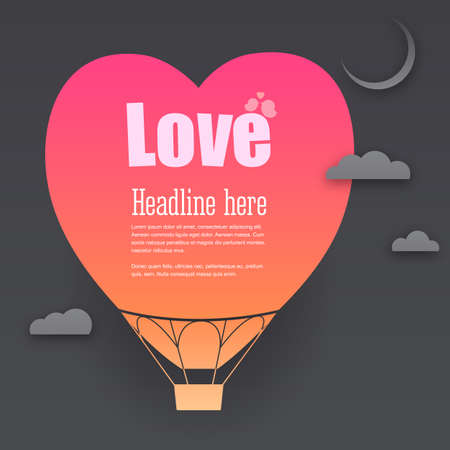 Balloon cut out of paper in the night, with place for your messageのイラスト素材