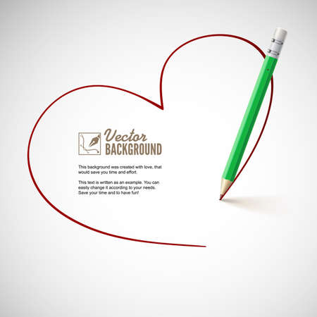 Pencil drawing heart. のイラスト素材