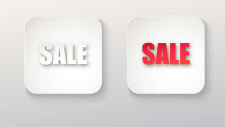 Sale icon, white button with shadowのイラスト素材