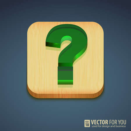 Question mark on a wooden stand, reflectionsのイラスト素材