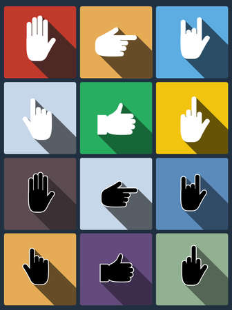Hand icon. Vector set.のイラスト素材