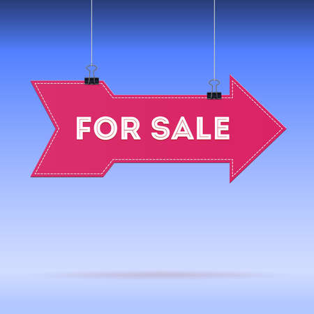 Pointer, large arrow with the text for sale hangingのイラスト素材