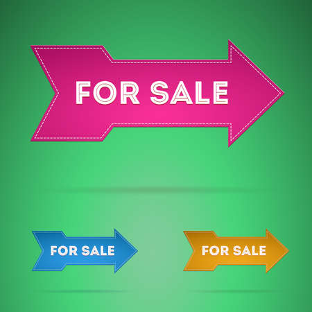 Set of colorful arrows with the words For Saleのイラスト素材