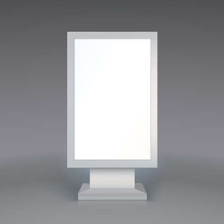 Digital Signage. Blank advertising billboard on gray のイラスト素材