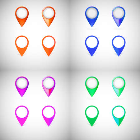 Set of map pointers, vector illustration for your designのイラスト素材