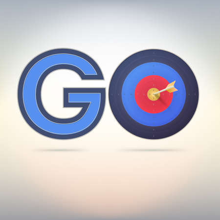Target and arrow, word go. Business concept for your design.のイラスト素材